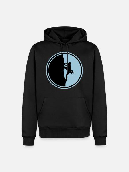 climbing mountaineering silhouette circle - Men’s Premium Organic Hoodie - black
