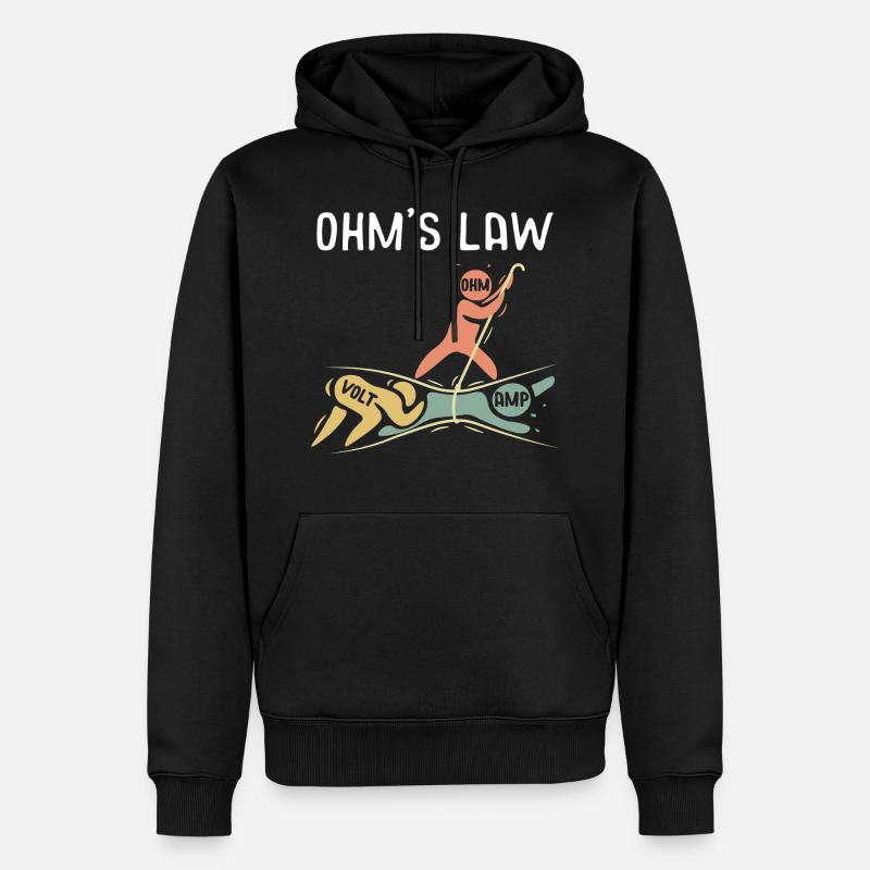 Ohm'sches Gesetz Elektrotechnik-Witz - Männer Premium Bio Hoodie - Schwarz