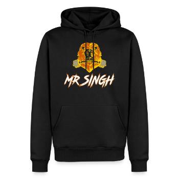 Mr Singh - Men’s Premium Organic Hoodie - black - Front - Nico (187cm)