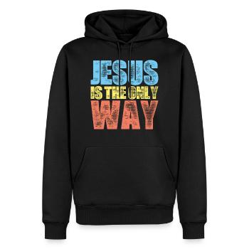 Jesus Christus Glaube - Männer Premium Bio Hoodie - Schwarz - Vorne - Nico (187cm)