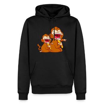 monkey banana funny comic baby monkey - Men’s Premium Organic Hoodie - black - Front - Nico (187cm)