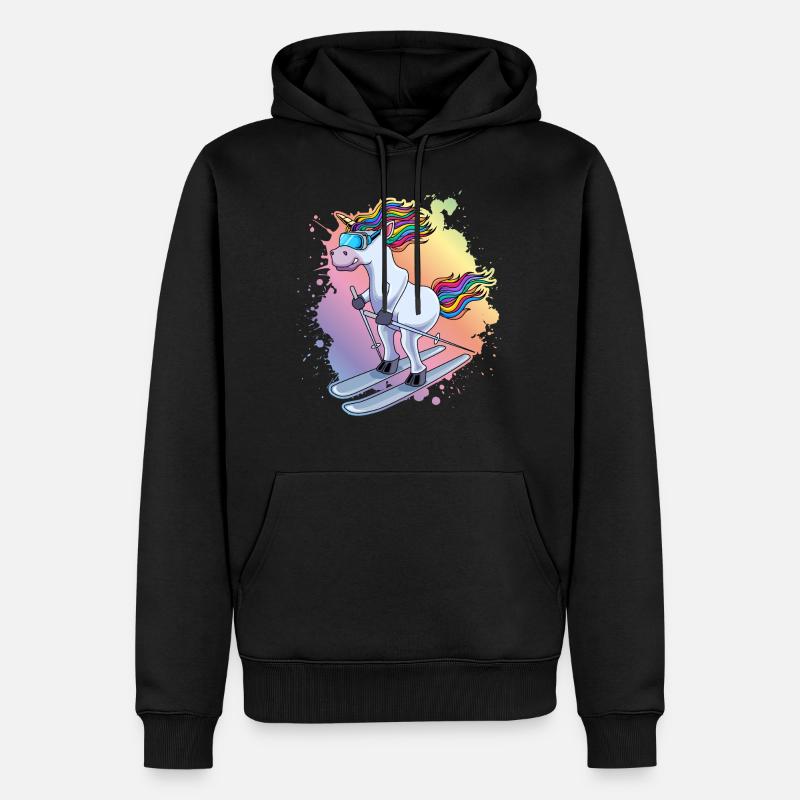 Stok narciarski Einhorn Bunt Klecks - Ekologiczna męska bluza z kapturem Premium - czarny