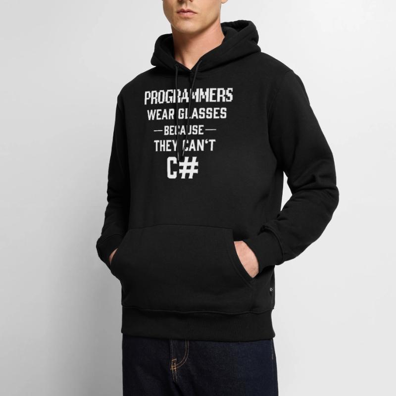 Programmers Can't C # See Sharp Computer Scientists Joke Men’s Premium Organic Hoodie