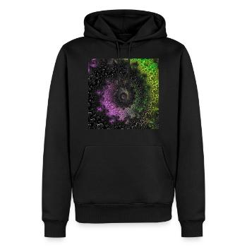 Fraktal #65_2 Mandelbrotmenge - Männer Premium Bio Hoodie - Schwarz - Vorne - Nico (187cm)