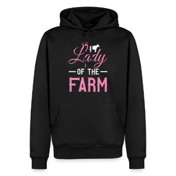 Lady Farmer Landwirtin - Männer Premium Bio Hoodie - Schwarz - Vorne - Nico (187cm)