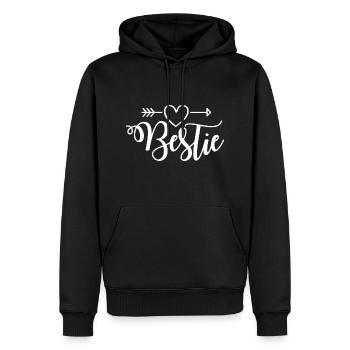 La bête coeur Amitié - Sweat à capuche Premium bio Homme - noir - Devant - Nico (187cm)