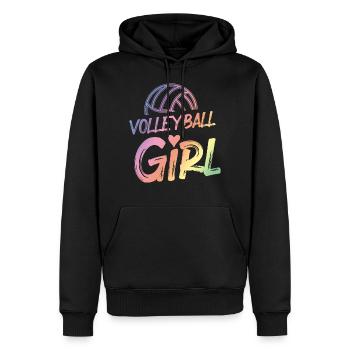 Volleyball Mädchen Herz Bunt - Männer Premium Bio Hoodie - Schwarz - Vorne - Nico (187cm)