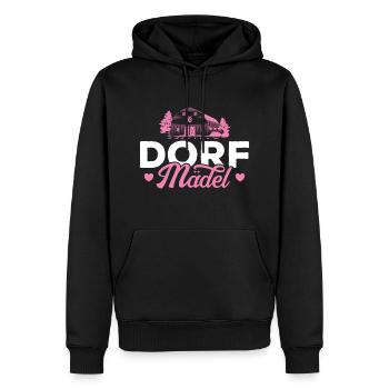 Dorf Mädel Frau Landwirtin Herz - Männer Premium Bio Hoodie - Schwarz - Vorne - Nico (187cm)