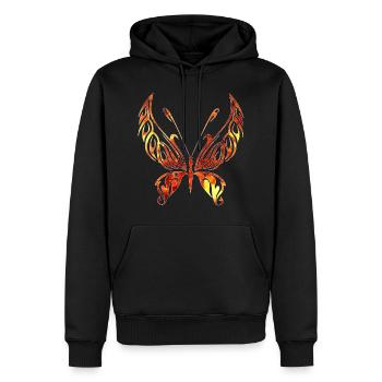 Oranger Papillon Papillon Abstrait - Sweat à capuche Premium bio Homme - noir - Devant - Nico (187cm)