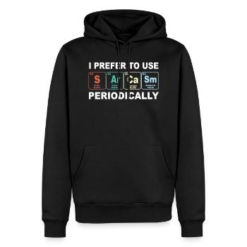 sarcasm chemical elements sarkasmus chemistry stupid - Men’s Premium Organic Hoodie - black - Front - Nico (187cm)
