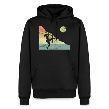 Maman Escalade de la roche Alpinisme - Sweat à capuche Premium bio Homme - noir - Devant - Nico (187cm)