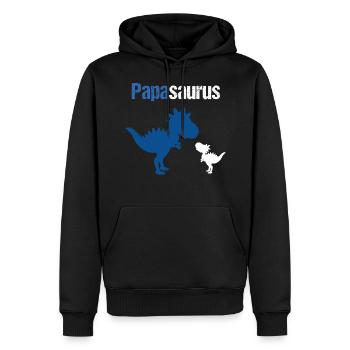 Papasaurus Dinosaurier für Papa Vatertag Geschenk - Männer Premium Bio Hoodie - Schwarz - Vorne - Nico (187cm)