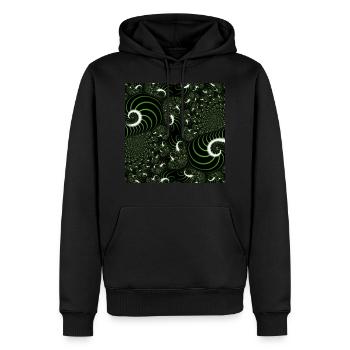 Fraktal #63 - Männer Premium Bio Hoodie - Schwarz - Vorne - Nico (187cm)