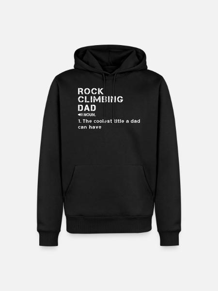 L’escalade de la roche papa passionné d’escalade - Sweat à capuche Premium bio Homme - noir