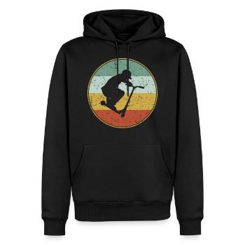 Vintage Stunt Scooter Pedal Scooter Boys Gift - Men’s Premium Organic Hoodie - black - Front - Nico (187cm)