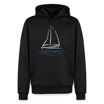 Segeln Shirt Kapitän Boot Schiff Shirt Segelboot - Sweat à capuche Premium bio Homme - noir - Devant - Nico (187cm)
