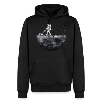 Space Astronauts Mowing Lawn - Men’s Premium Organic Hoodie - black - Front - Nico (187cm)