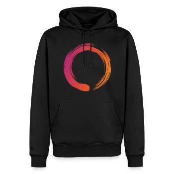 Zen Cirlce - Zen, Enso, Meditation, Buddhismus - Männer Premium Bio Hoodie - Schwarz - Vorne - Nico (187cm)