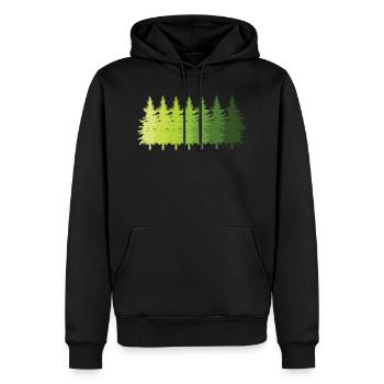 Trees Forest - Männer Premium Bio Hoodie - Schwarz - Vorne - Nico (187cm)