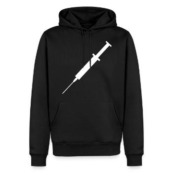 Medizinische Spritze Grafik weiß - Männer Premium Bio Hoodie - Schwarz - Vorne - Nico (187cm)