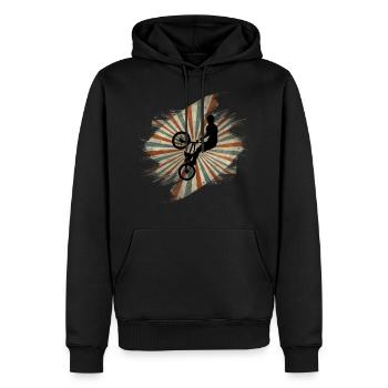 BMX - Männer Premium Bio Hoodie - Schwarz - Vorne - Nico (187cm)