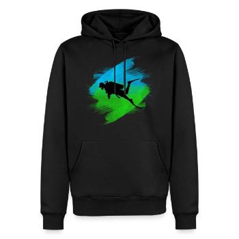 diver - Men’s Premium Organic Hoodie - black - Front - Nico (187cm)