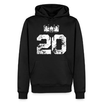 20 Zahl Krone - Männer Premium Bio Hoodie - Schwarz - Vorne - Nico (187cm)
