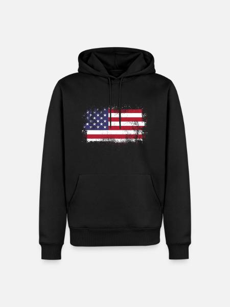 American flag - Men’s Premium Organic Hoodie - black