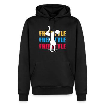 Freestyle football - Men’s Premium Organic Hoodie - black - Front - Nico (187cm)