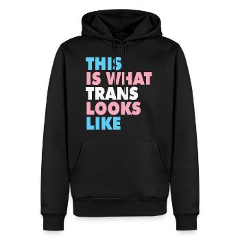 Pride This is what trans looks like - Sweat à capuche Premium bio Homme - noir - Devant - Nico (187cm)