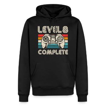 8. Geburtstag Spruch 8 Jahre Gamer Geschenk - Männer Premium Bio Hoodie - Schwarz - Vorne - Nico (187cm)