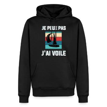 I can not I have sailing - Men’s Premium Organic Hoodie - black - Front - Nico (187cm)