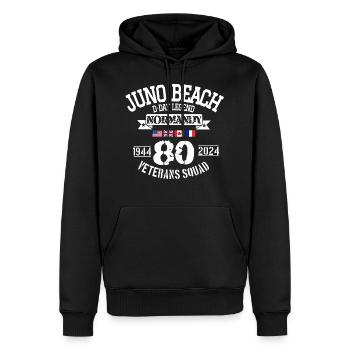 D DAY Juno 80th anniversary - Sweat à capuche Premium bio Homme - noir - Devant - Nico (187cm)