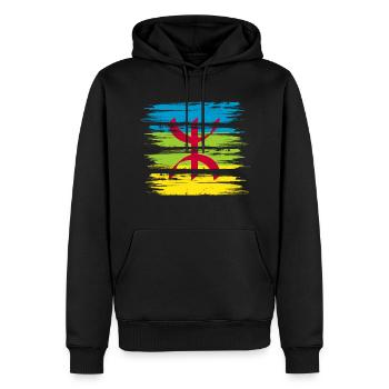 Amazigh - Sweat à capuche Premium bio Homme - noir - Devant - Nico (187cm)