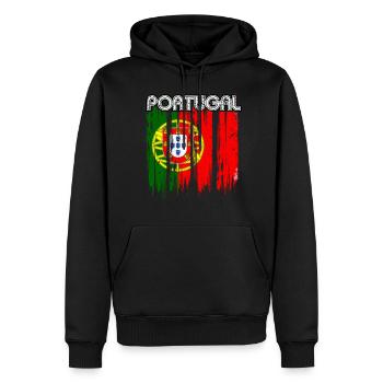 Portugal - Sweat à capuche Premium bio Homme - noir - Devant - Nico (187cm)