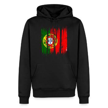 Portugal - Sweat à capuche Premium bio Homme - noir - Devant - Nico (187cm)