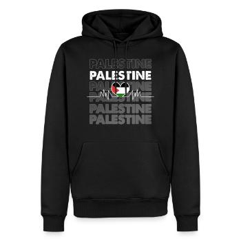 Palestine - Sweat à capuche Premium bio Homme - noir - Devant - Nico (187cm)