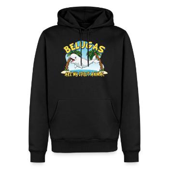 Beluga Wal Belugas Spirit Animal - Männer Premium Bio Hoodie - Schwarz - Vorne - Nico (187cm)