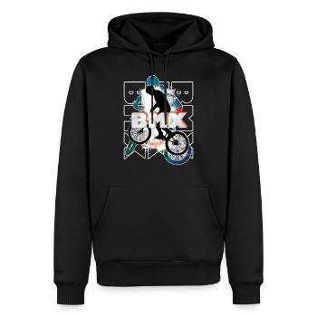 Bmx - Männer Premium Bio Hoodie - Schwarz - Vorne - Nico (187cm)