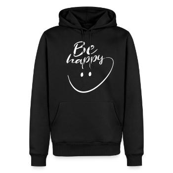 Be Happy With Hand Drawn Smile - Men’s Premium Organic Hoodie - black - Front - Nico (187cm)