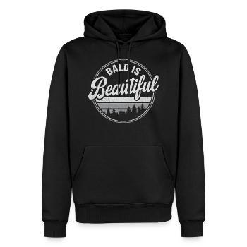 Männer Glatze Geschenkidee Bald Is Beautiful - Männer Premium Bio Hoodie - Schwarz - Vorne - Nico (187cm)