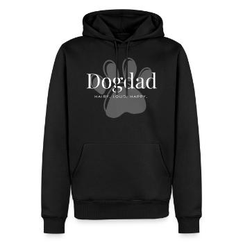 dogdad– Haarig. Laut. Glücklich. - Männer Premium Bio Hoodie - Schwarz - Vorne - Nico (187cm)