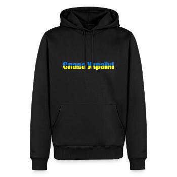 Ruhm Der Ukraine Ukrainischer Stolz Flagge - Männer Premium Bio Hoodie - Schwarz - Vorne - Nico (187cm)