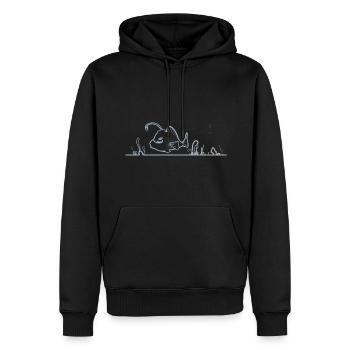 Tiefe der Ozeane - Männer Premium Bio Hoodie - Schwarz - Vorne - Nico (187cm)