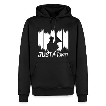 Tuba Spieler - Männer Premium Bio Hoodie - Schwarz - Vorne - Nico (187cm)