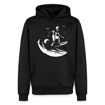 Surfing Zeichnung - Männer Premium Bio Hoodie - Schwarz - Vorne - Nico (187cm)