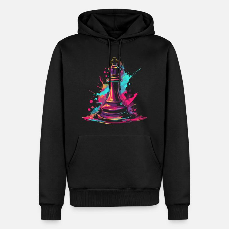 Graffiti d’échecs - Sweat à capuche Premium bio Homme - noir