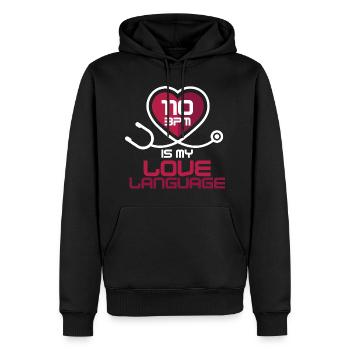 HLW Ausbilder Wiederbelebung Notarzt - Männer Premium Bio Hoodie - Schwarz - Vorne - Nico (187cm)