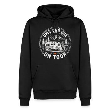 Camping Oma und Opa On Tour Shirt - Männer Premium Bio Hoodie - Schwarz - Vorne - Nico (187cm)