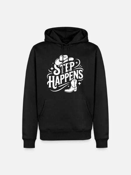 Step Happens Western Stil - Männer Premium Bio Hoodie - Schwarz